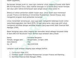 Permohonan Jawatan Internship [Your Field Of Study] Di Syarikat [Company Name], Malaysia