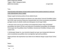 Surat Rasmi Format Microsoft Word dalam Bahasa Melayu Malaysia