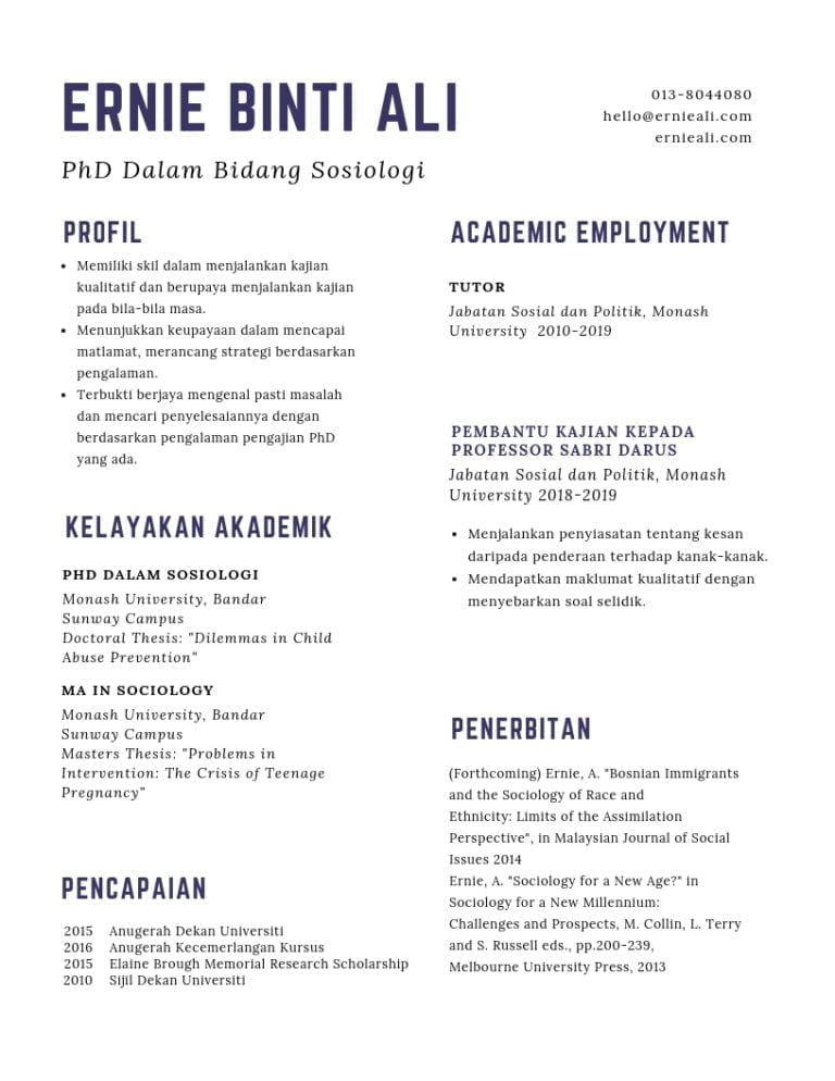 resume pengalaman kerja