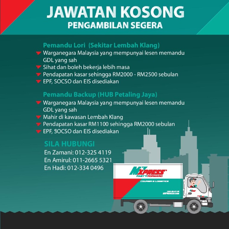 jawatan kosong driver lori penang