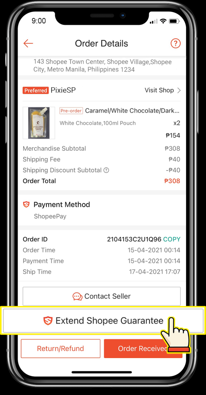 shopee guarantee extend