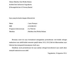 Surat Permohonan Cuti Raya